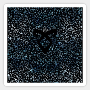 Shadowhunters rune / The mortal instruments - pattern / texture with vanishing angelic power rune (blue watercolors) - Clary, Alec, Jace, Izzy, Magnus Magnet